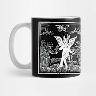 Demon woodcut. Mug